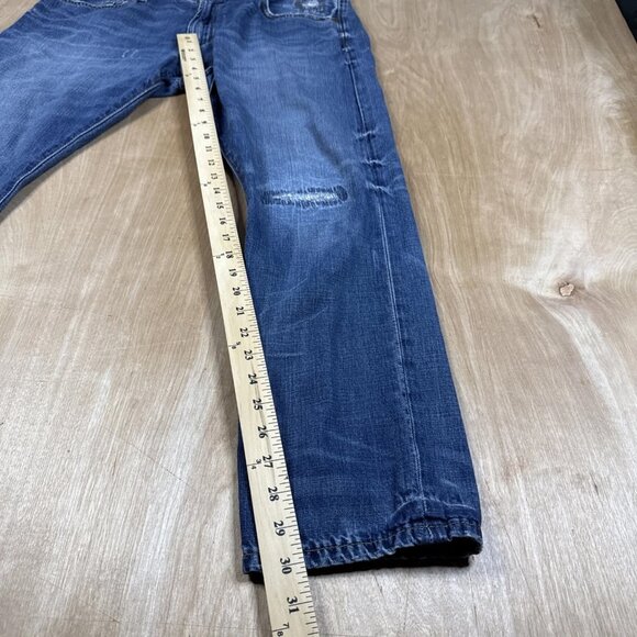 Polo Ralph Lauren Sullivan Slim Straight Jeans Mens 34x30 Blue Factory Distress - Picture 5 of 7